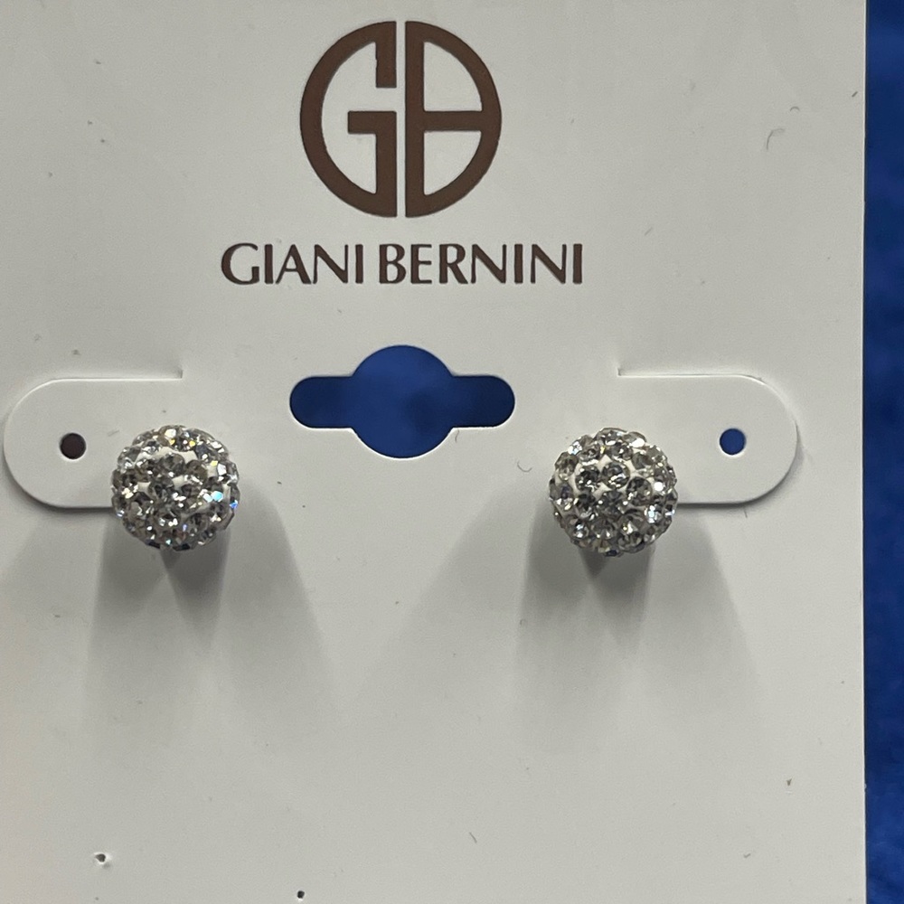 Giani Bernini Stud Crystal Earring in Sterling Silver